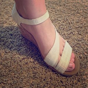 Cream Toms Wedges